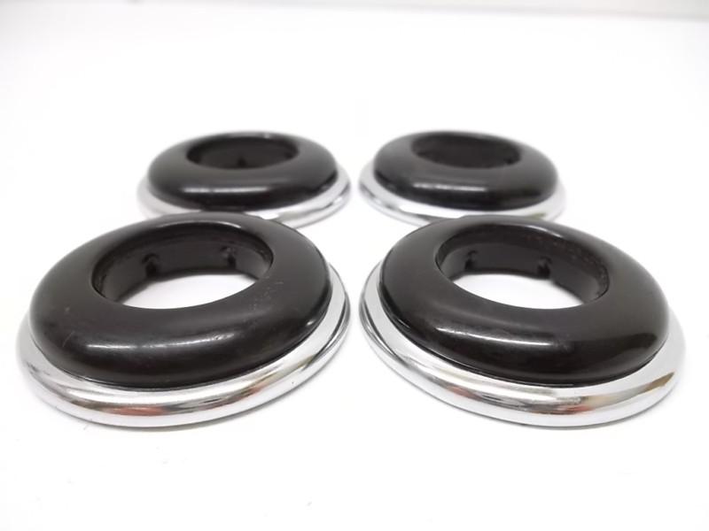 (4) door handle burgundy & chrome escutcheon plate washer trim chevy ford buick 