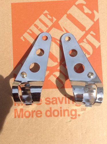 Chrome headlight mounting brackets fork ears cafe racer bobber chopper 28mm-38mm