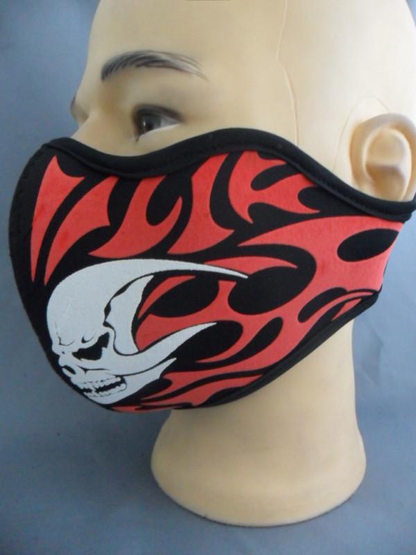 Neoprene face mask work scooter protection black red tribal tattoo ghost new