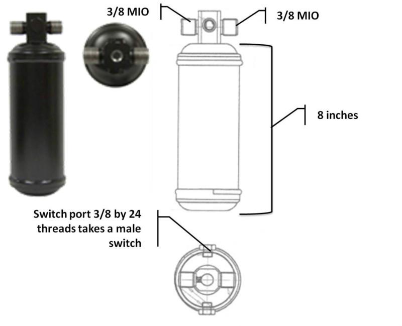 Universal a/c receiver drier for motorhome