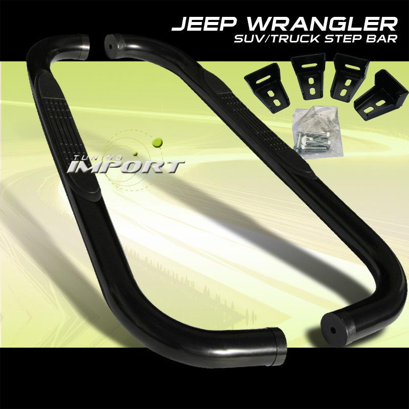 Sell 8706 JEEP WRANGLER SUV SUT BLACK NERF SIDE STEP BAR BARS PAIR SET