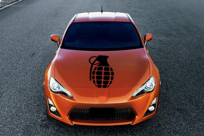 Grenade weapon gun hood auto vinyl decal art sticker graphics fit any car ar538