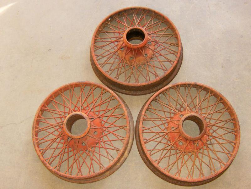  three 1929 graham paige car 19"wire spoke wheels  antique vintage
