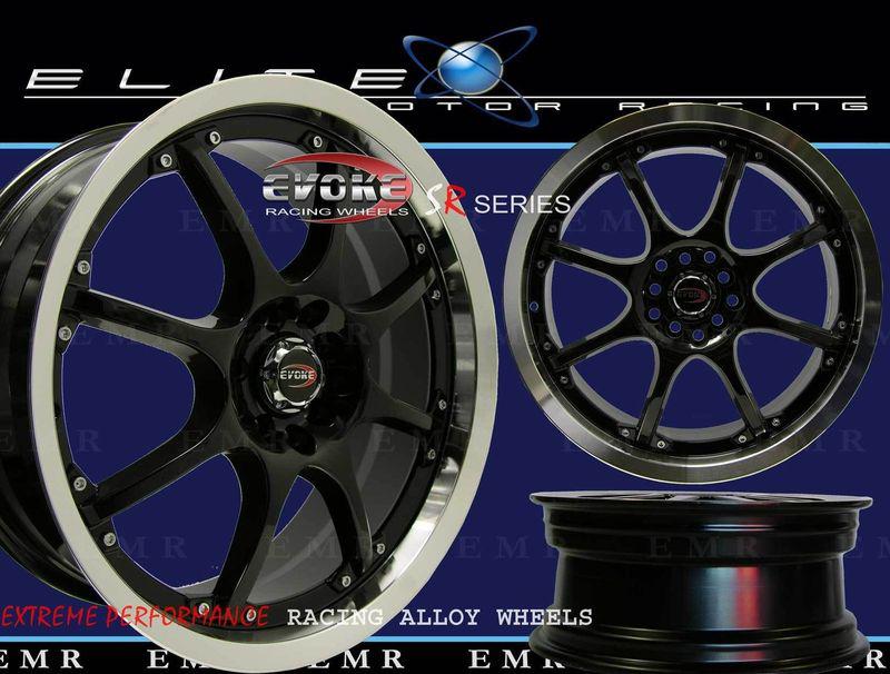 18" evoke c8 wheel/rim 5 lug glossblack 5x114.3/115