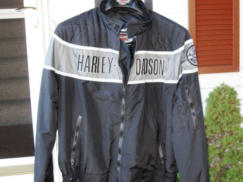 Harley davidson nylon racing jacket embroided letters and emblem size large lg l