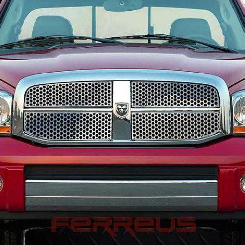 Dodge ram 06-08 circle punch polished stainless grill insert trim cover