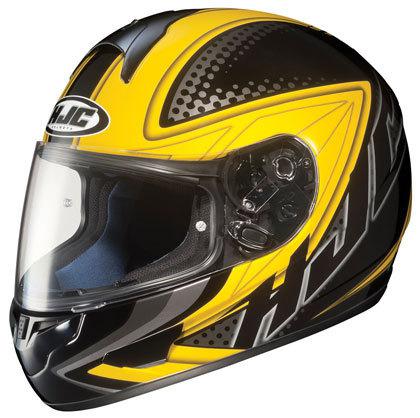 New mens hjc cl-16 yellow voltage motorcycle helmet xs extra small