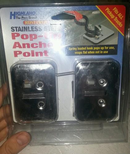 New! highland two spring loaded stainless steel pop-up hook anchor points