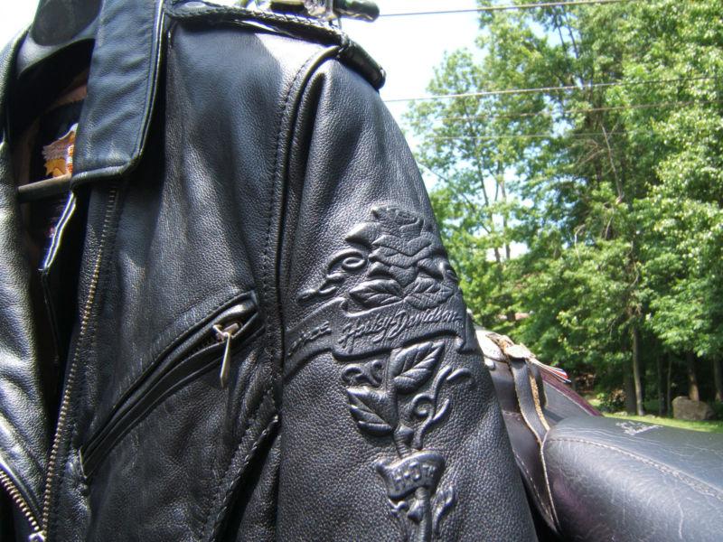 HARLEY DAVIDSON LEATHER JACKET SIERRA MEDIUM BLACK ROSE, US $395.00, image 2