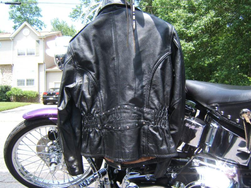 HARLEY DAVIDSON LEATHER JACKET SIERRA MEDIUM BLACK ROSE, US $395.00, image 3