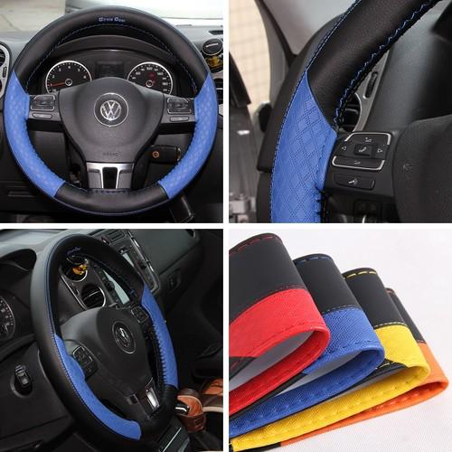 M steering wheel cover wrap 47020 leather blue nissan audi lexus w/needle thread