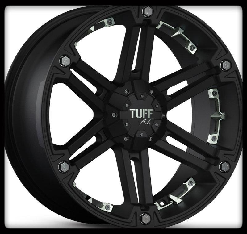 17" x 8" tuff t01 black rims and p255/65/17 toyo open country a/t wheels tires
