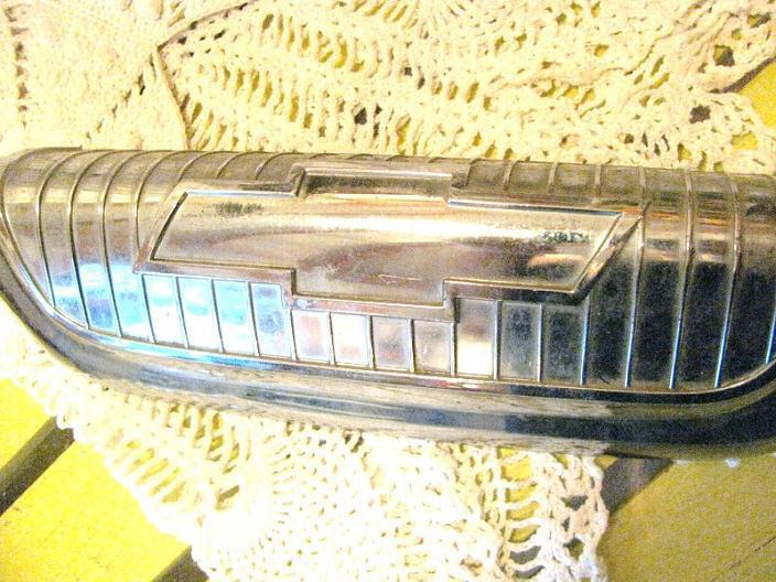 1950's era vintage chevy pick up truck front chrome grill emblem  