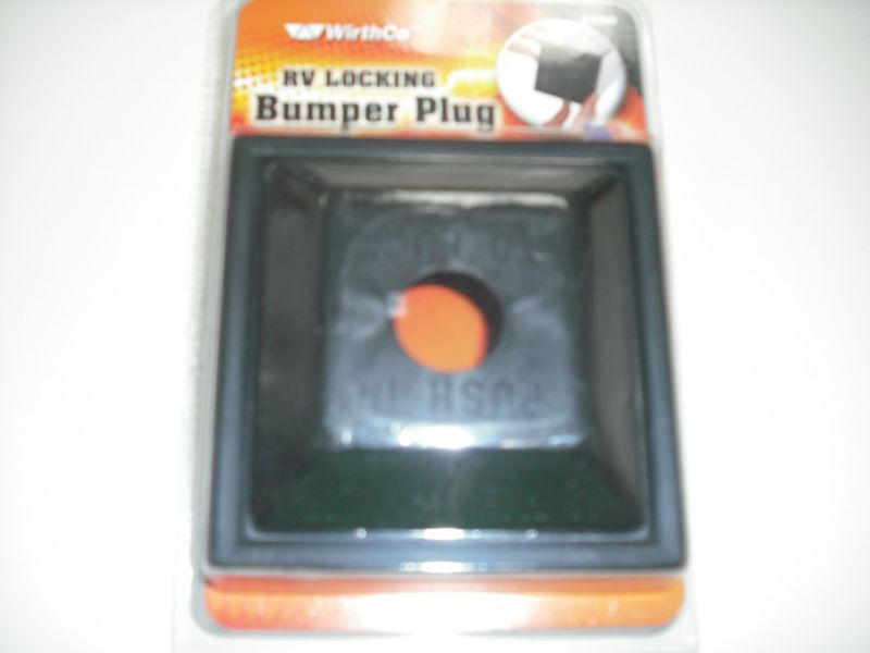 Rv - motorhome - locking bumper plug - fits 4" square bumper - new!