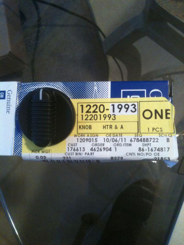 New genuine gm 12201993 a/c, heater control knob