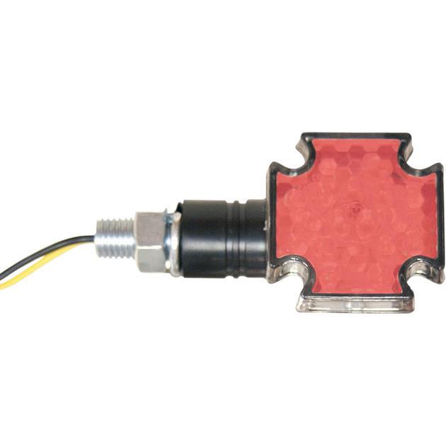 Emgo maltese cross deco led marker lights black/red universal