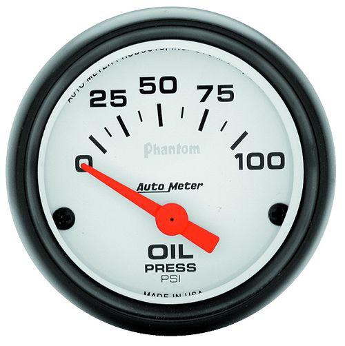 Auto meter 5727 phantom 2 1/16" electric oil pressure gauge 0-100 psi