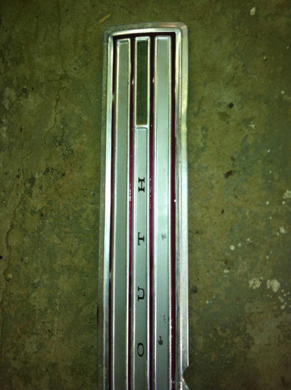 Sell 1966 Plymouth Satellite Rear Finish Panel Trunk Deck Lid Trim