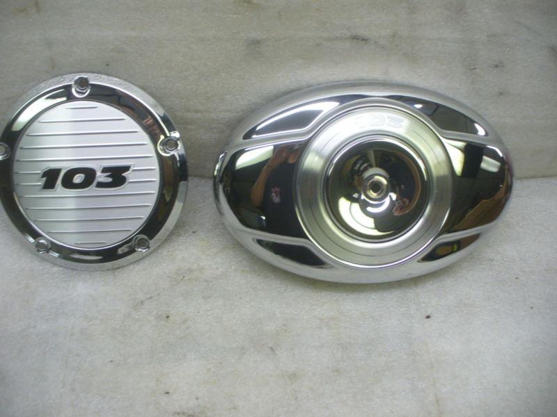 Harley twin cam 103 outer air cleaner & derby covers,# 60872-11.