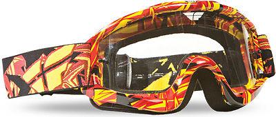 2014 fly zone pro  red/yellow/black mx goggles with clear lens
