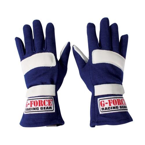 New g-force g1 nomex sfi 3.3/1 racing/driving gloves, blue size youth small