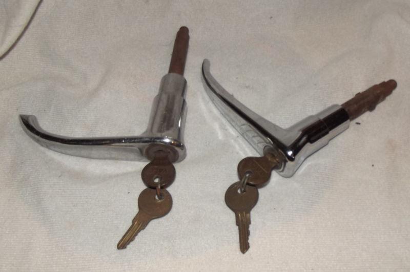 2 vintage mid to late 1930's g.m.?? trunk handles with keys
