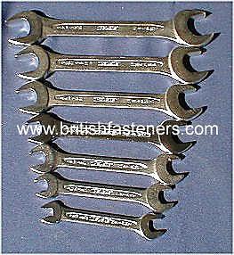 Everest whitworth bsw british 7 pc open end wrench british standard english tool