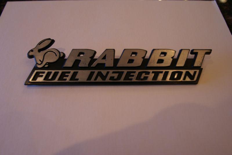Volkswagen vw rabbit 'fuel injection' rear emblem badge mk1