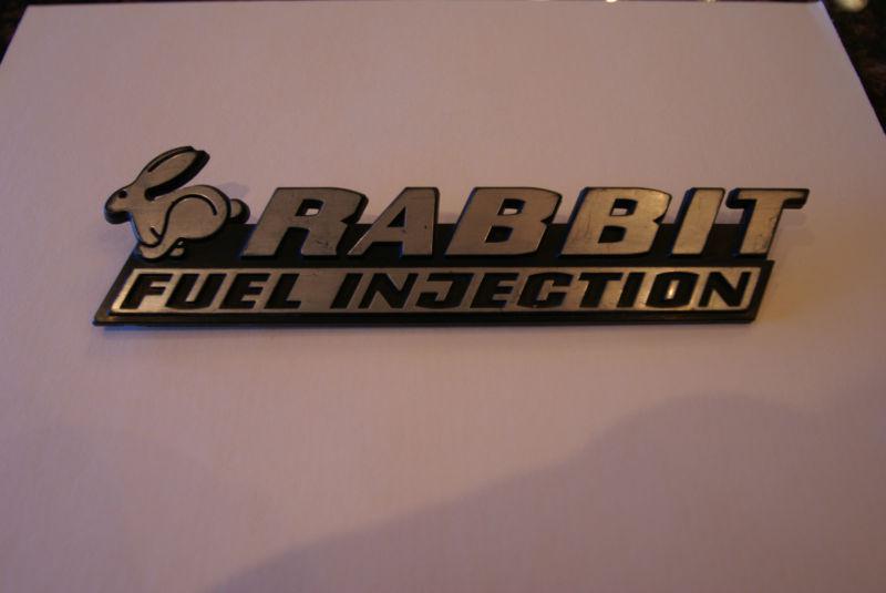 Purchase Volkswagen VW Rabbit 'Fuel Injection' Rear Emblem Badge mk1 in