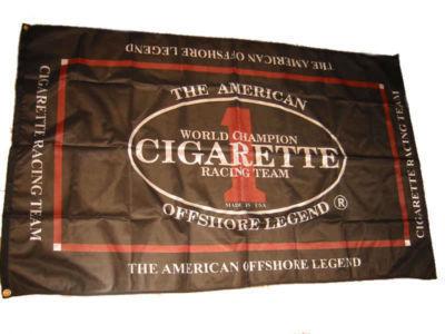 Cigarette flag banner boating boat racing black 4x2.5ft