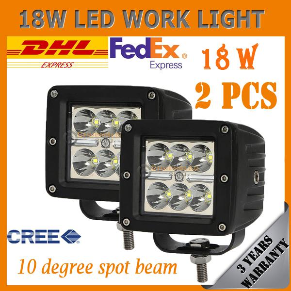 2x 18w work lamp light truck driving offroad 4wd car for jeep spot beam suv new