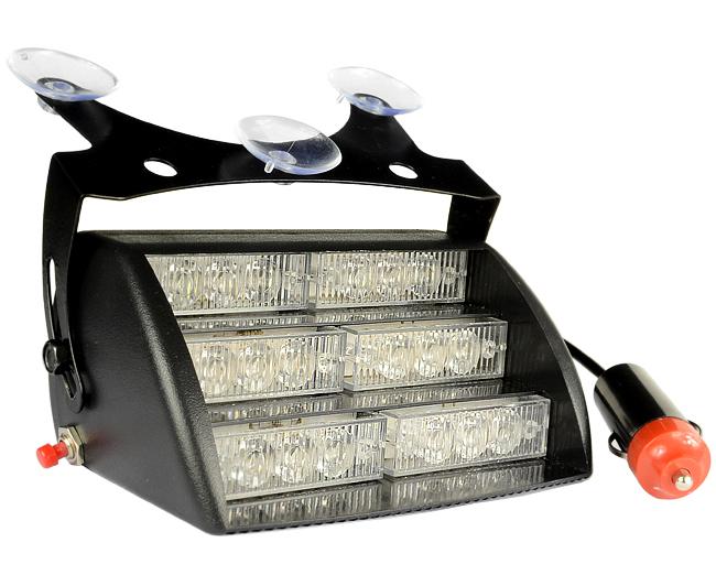 Purchase 18 LEDS AMBER + WHITE EMERGENCY GRILLE WINDOW DASHBOARD STROBE