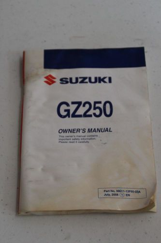 Suzuki owner owners manual guide book 2008 gz250 gz 250 marauder motorcycle bike