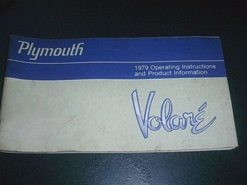 1979 plymouth volare owners manual