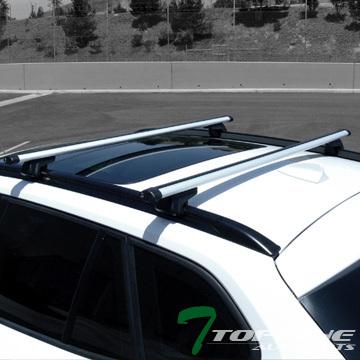54" silver aluminum adjustable roof rail rack cross bars carrier lock & warranty