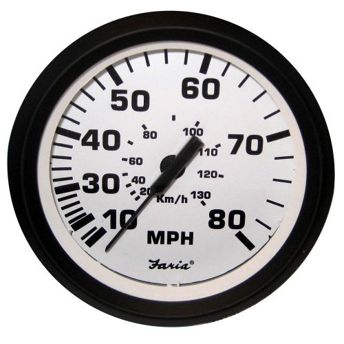 Faria 4" speedometer - 80mph (mechanical) - euro white -32910