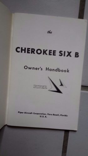 Piper cherokee six b owners handbook 1968