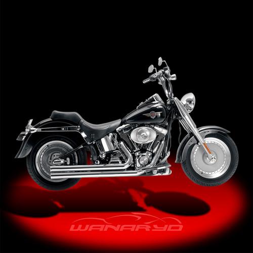 Chrome legend series exhaust systems, cannons for 1986-2011 harley softail
