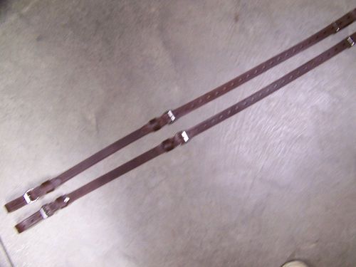 Leather luggage straps for luggage rack/carrier~(2) strap set~ss buckle~~brown