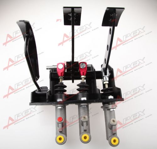Race rally hydraulic clutch brake bias pedal box assembly