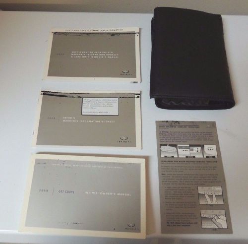 2008 infiniti g37 coupe owner&#039;s manual with case