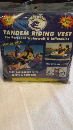 Aqua grip tandem riding vest for personal watercraft and inflatables