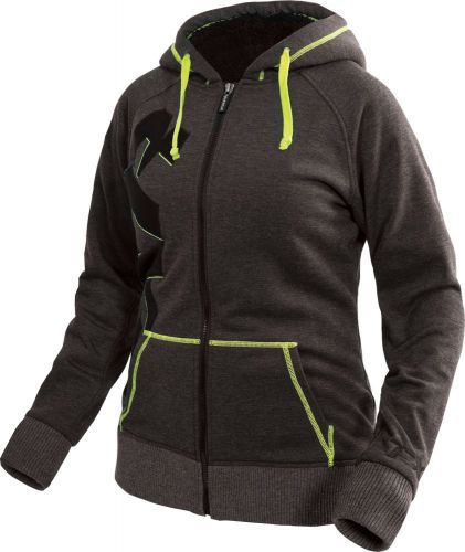 Fxr vivid womens zip-up hoodie gray/hi-vis yellow