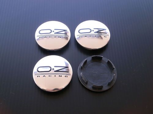 4x oz center wheel cap silver/ black 2.2&#034; 55mm new hub cap hub caps