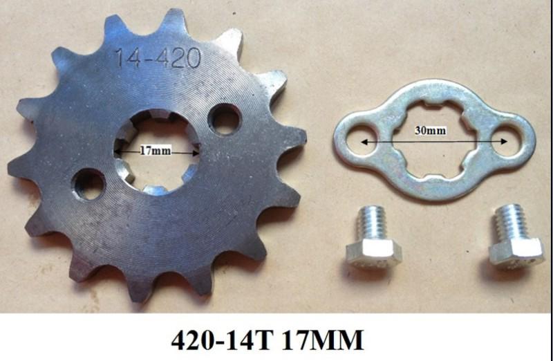420 14t 14 tooth front engine sprocket 17mm pit dirt bike parts atv go kart 02