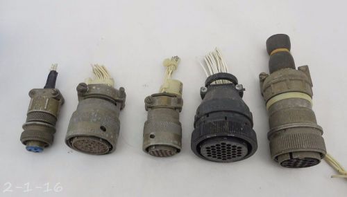 5 amphenol bendix aviation aircraft connectors lot 2