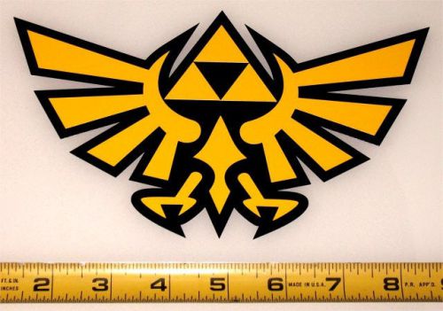Legend of zelda 2 color triforce of power color on black hq vinyl decal!