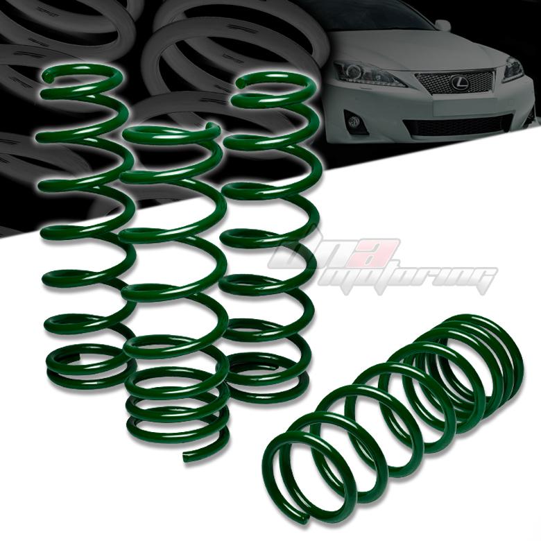 06-12 is250/is350 1.25"drop suspension green racing lowering spring 235f/215r lb