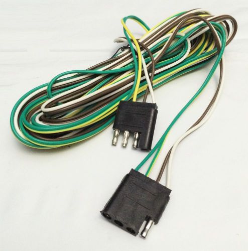 Trailer wire male &amp; female 4-pole connectors for 4 flat wire plugs rv boat 20ft