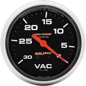 Auto meter 5484 pro-comp series gauge  2-5/8&#034; vacuum (30&#034; hg)  mechanical
